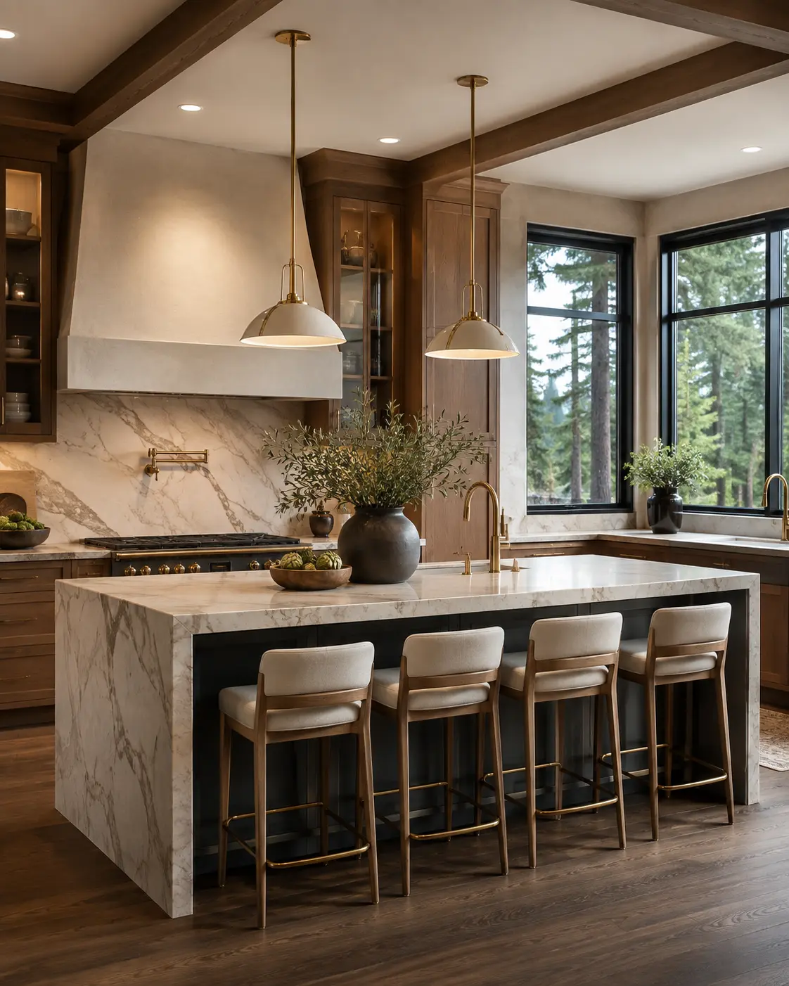 Island-centered kitchen